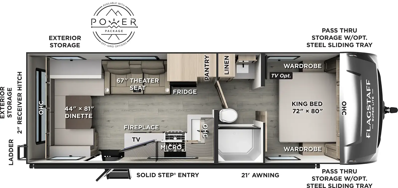 Flagstaff Super Lite Travel Trailers 30RDT Floorplan